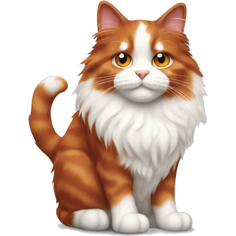 red and white fluffy cat emoji