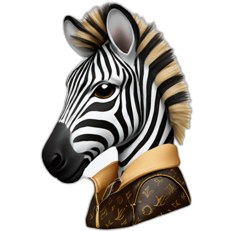 zebra wearing Louis Vuitton hoodie emoji