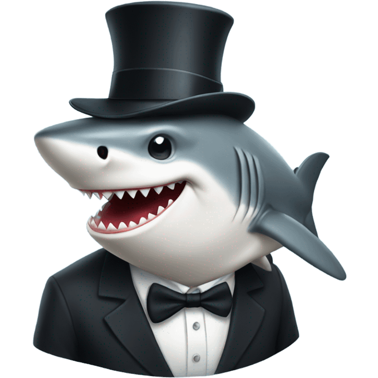 Shark with a top hat emoji