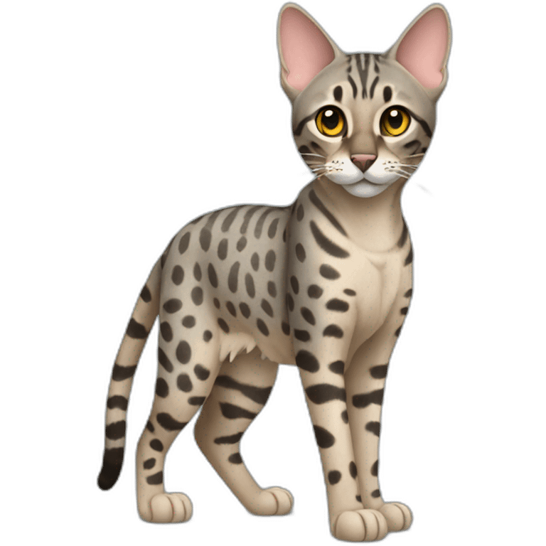 Savannah Cat Full Body grey emoji