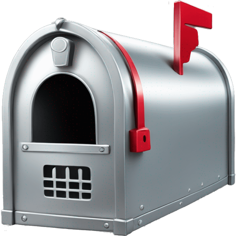 retro mailbox in silver emoji