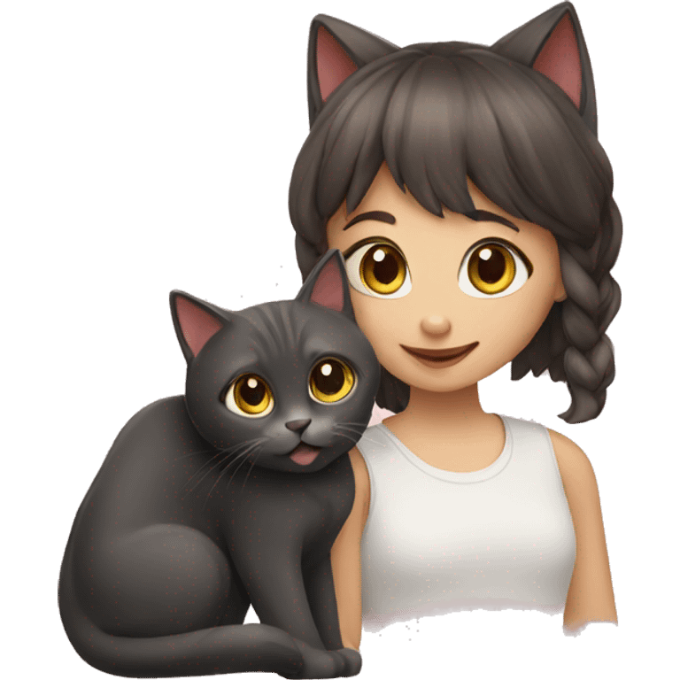 Cat & girl emoji