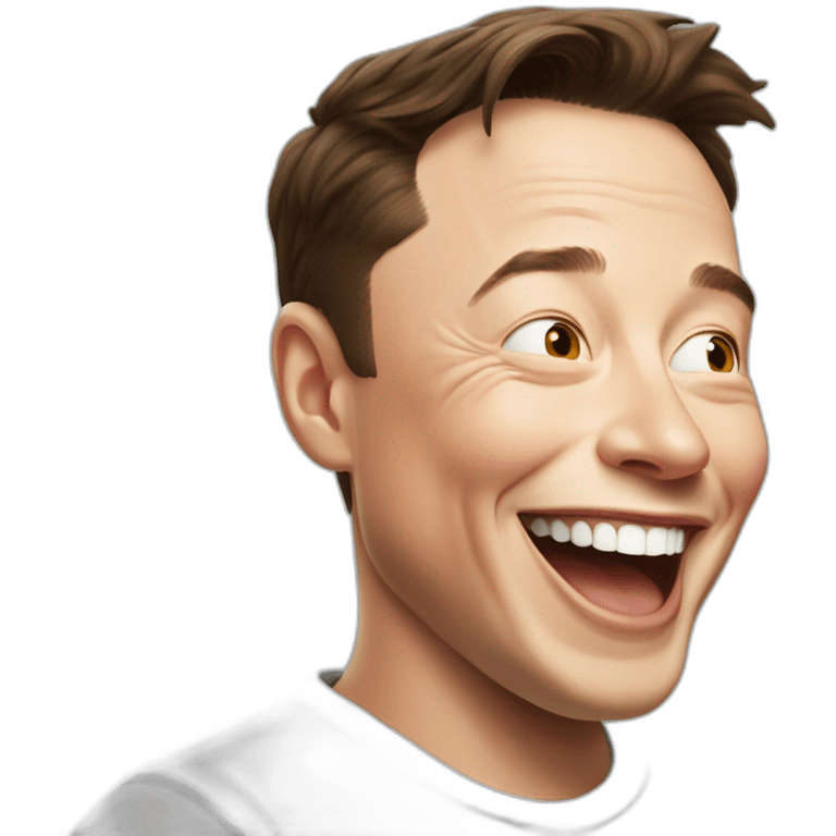 Elon musk extreme laughing emoji