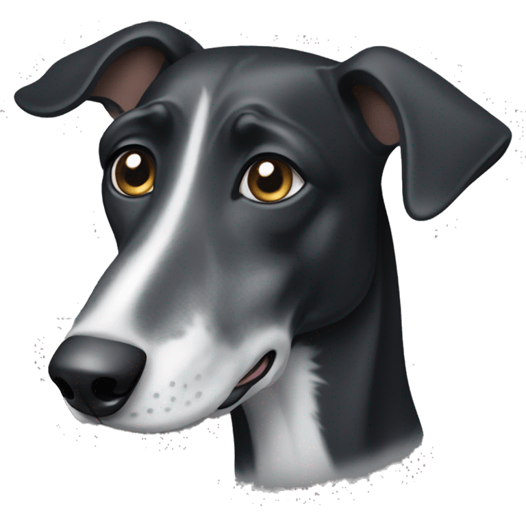 Black grey hound with white nose  emoji