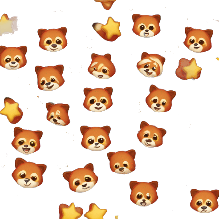 red panda with a yellow star emoji