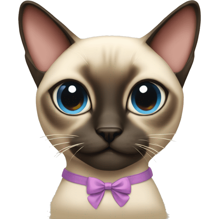 siamese cat wearing a bow emoji