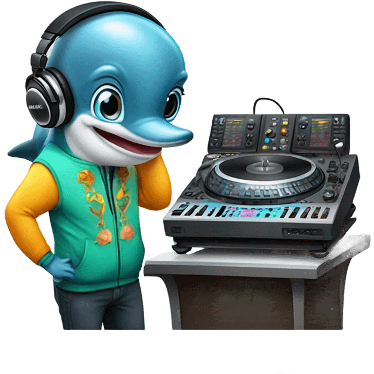 Dolphin djing  emoji