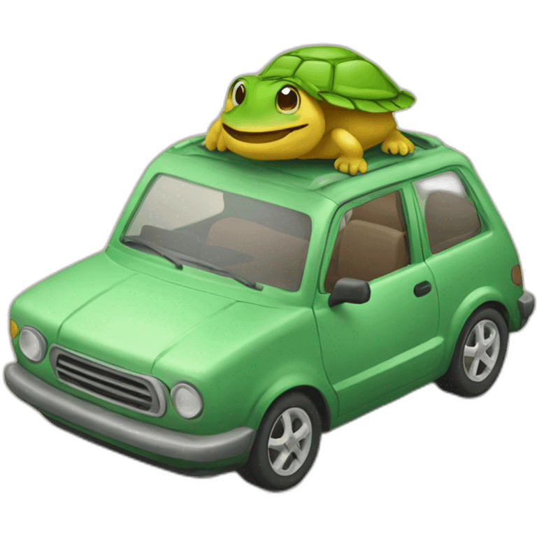 Tortu sur voiture emoji