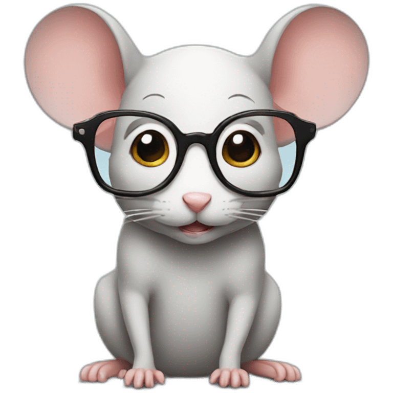 mouse with glasses emoji