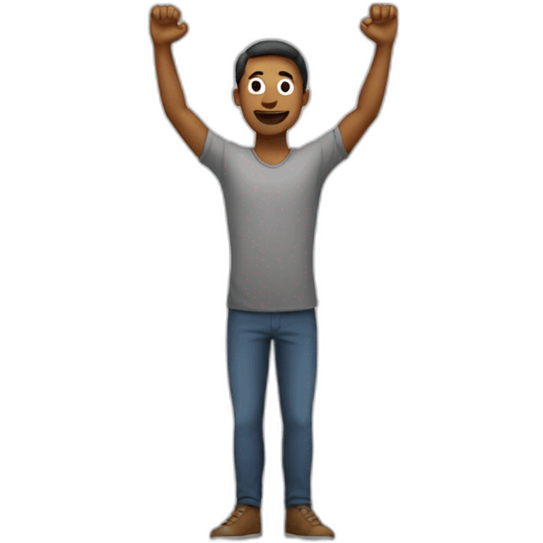 man lifting his hands up emoji