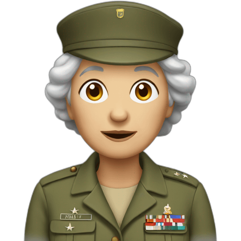 Granny in army  emoji