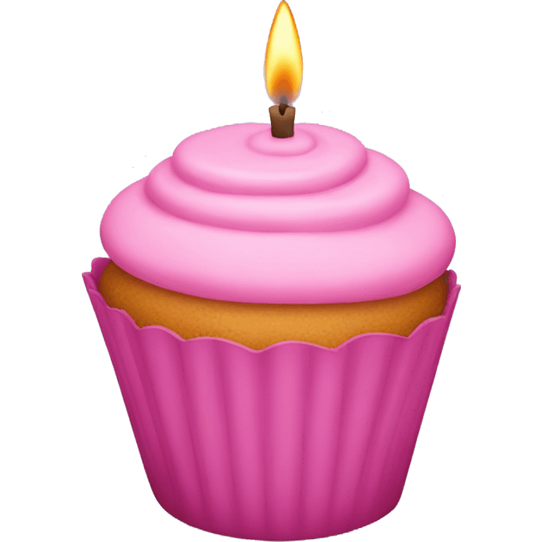 Pink cupcake candle  emoji