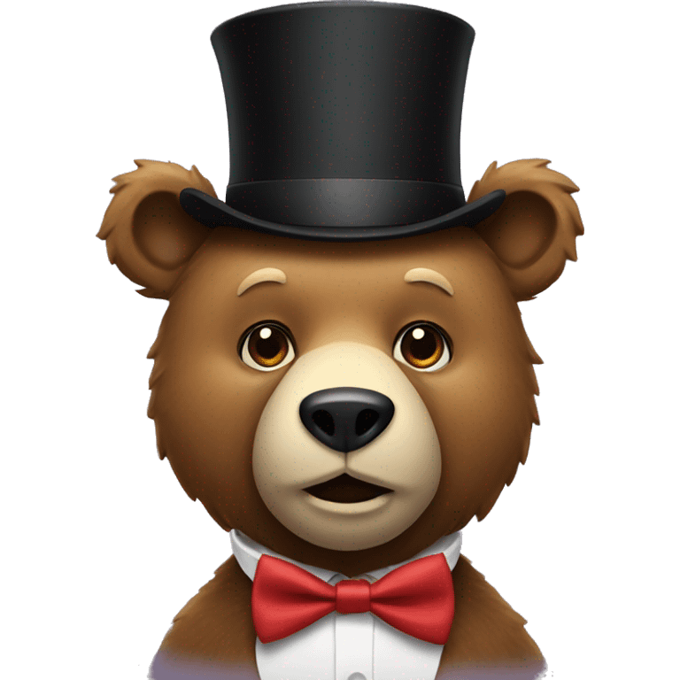 bear wearing a top hat and bow tie emoji