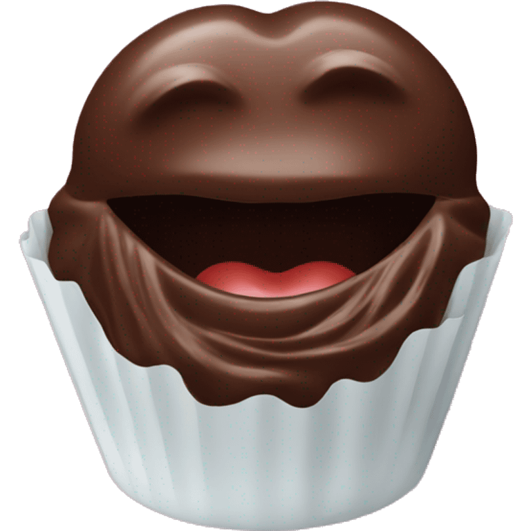 Chocolate kiss emoji