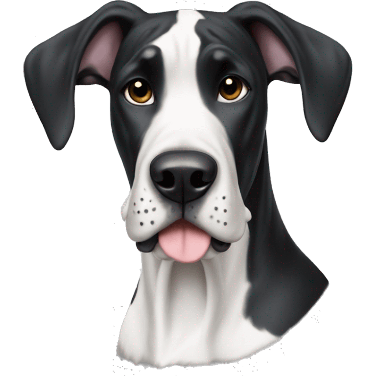 Black and white great Dane emoji