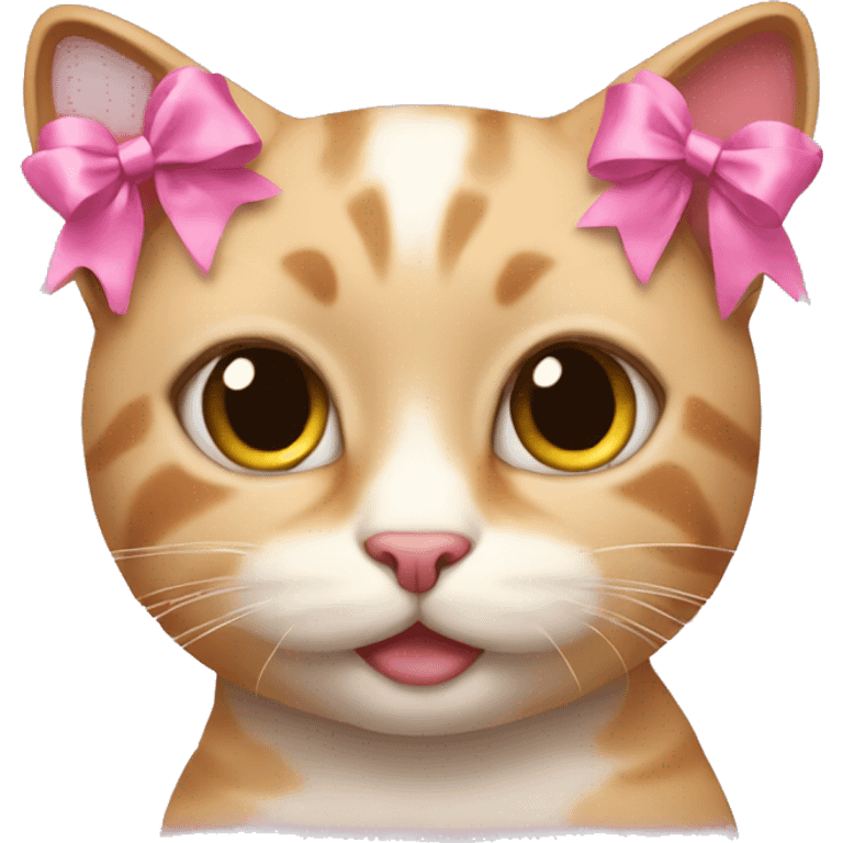 Cat with pink bows  emoji