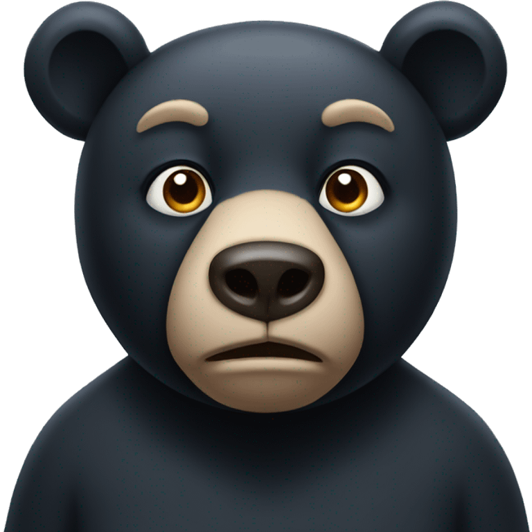 a black bear frowning emoji