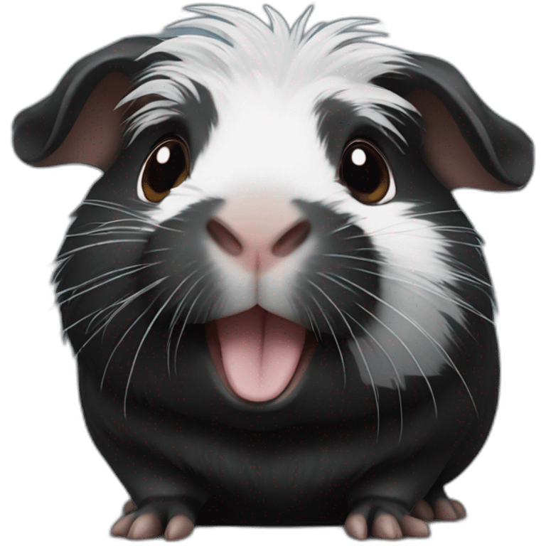 Happy black guinea pig emoji