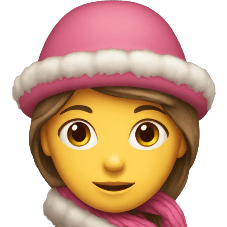 A girl with a hat and muffler  emoji