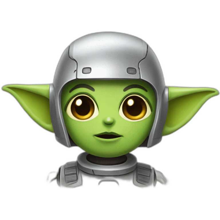 cute robot with yoda ears emoji