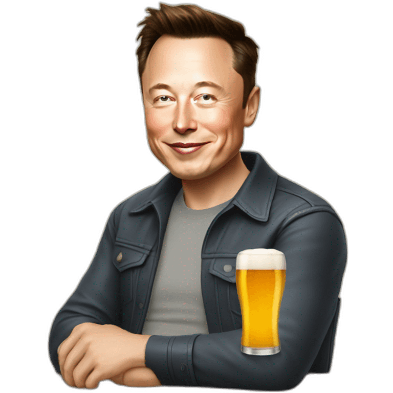 Elon musk qui boit une bière emoji