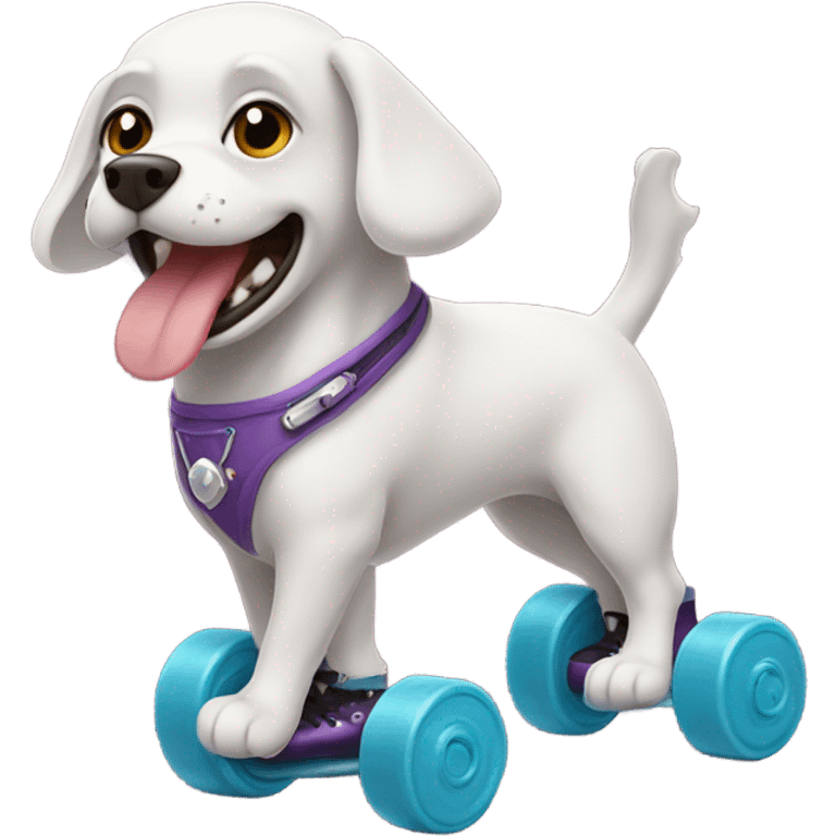 Dog wearing roller skates  emoji