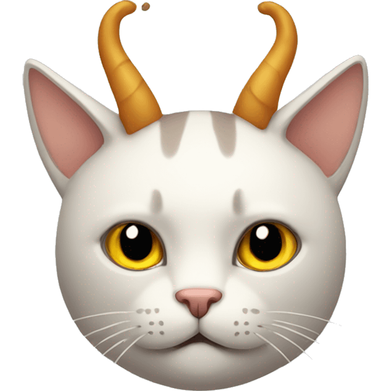 A cat with horns on its head emoji