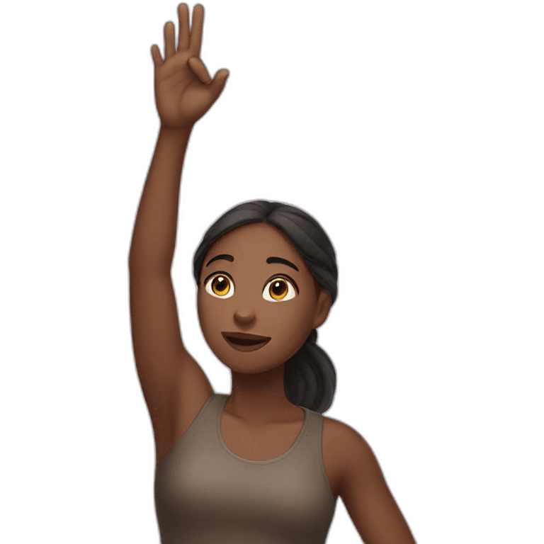 Black girl raising hand emoji