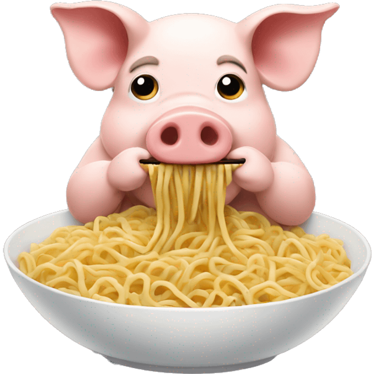 Pig eating noodles  emoji