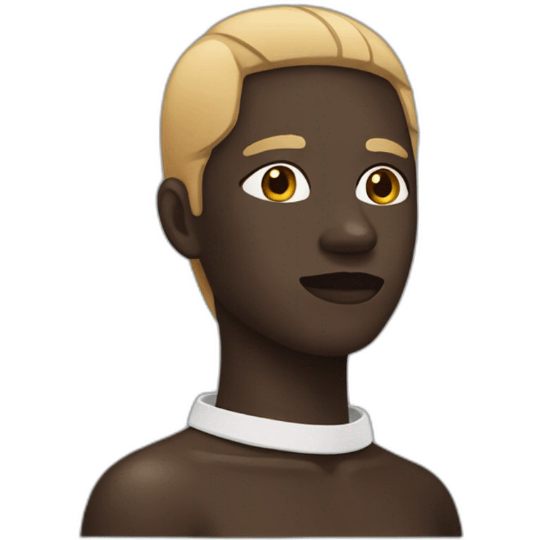 a dark skinned person with bandaid on neck emoji