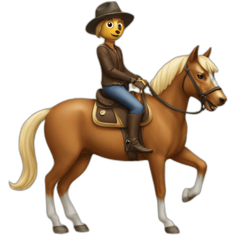 Dog on horse emoji