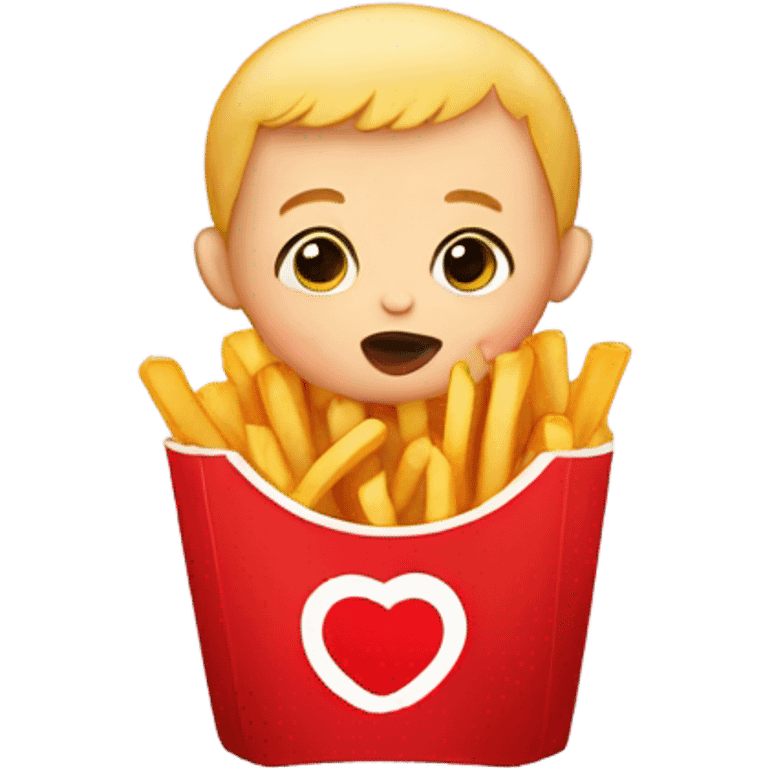 Baby eating French fries emoji