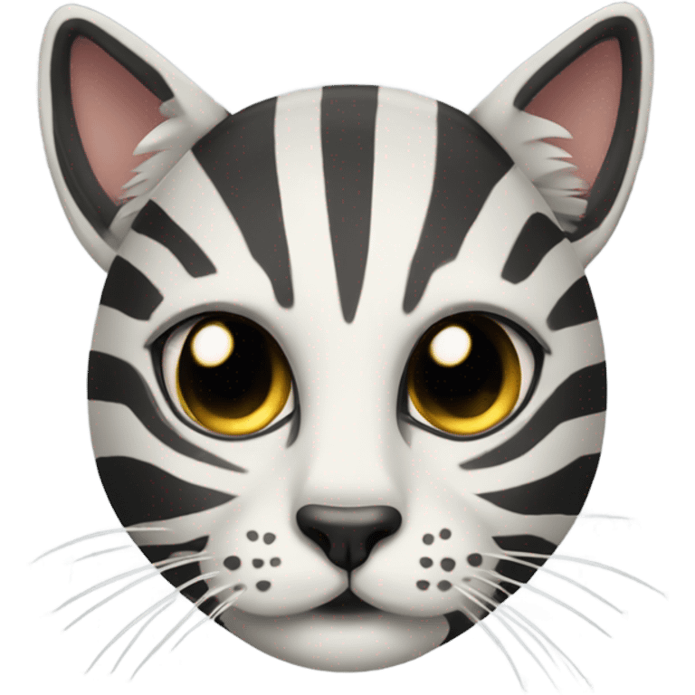 zebra and cat heads in one body emoji