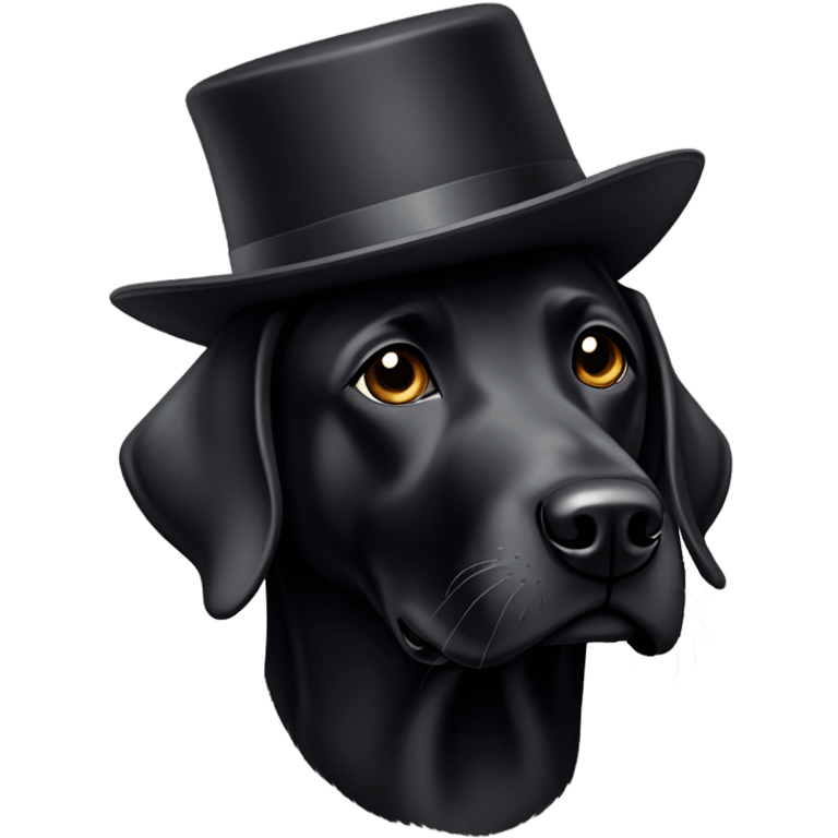 Black lab wearing a hat  emoji