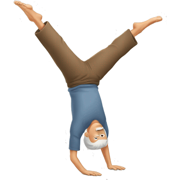 old man doing handstand emoji