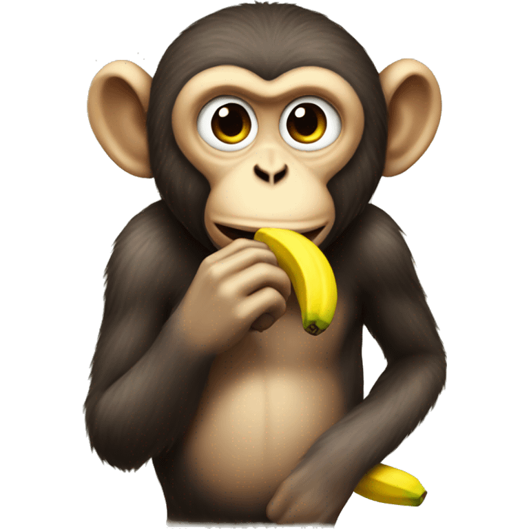 Monkey sucking banana emoji