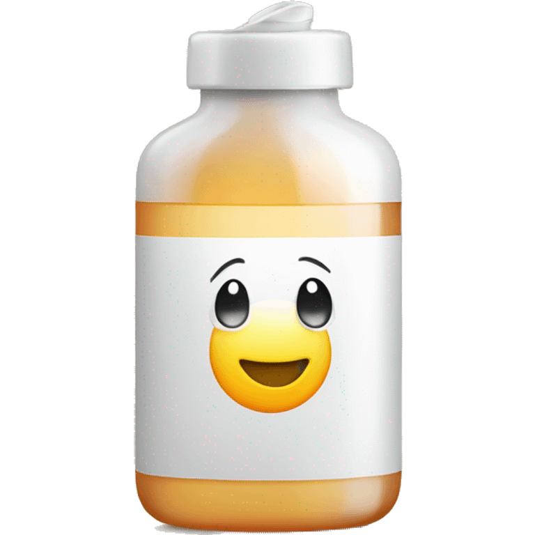 vitamin bottle with a sun on the side representing vitamin D emoji