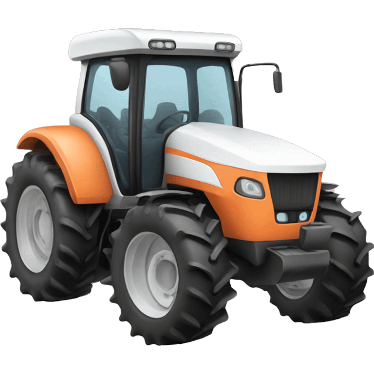 White, pink, orange farm tractor  emoji