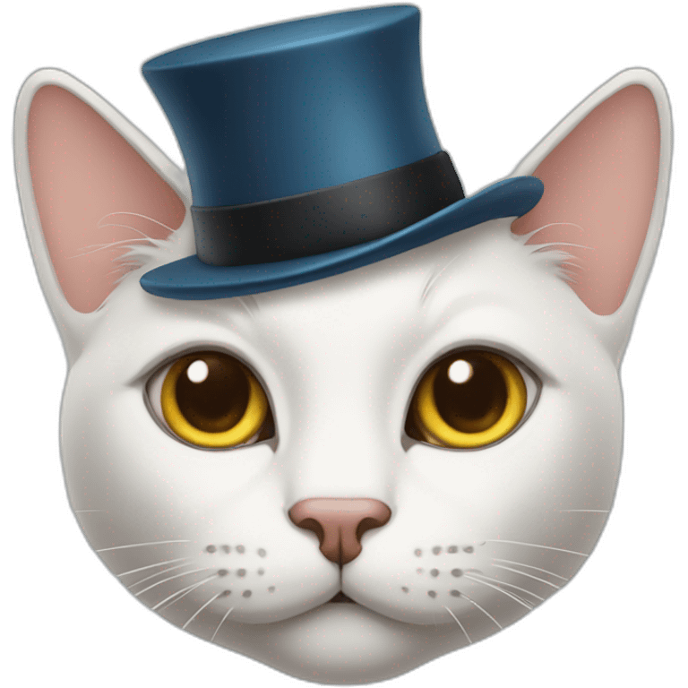 Cat in hat with cute eyes  emoji