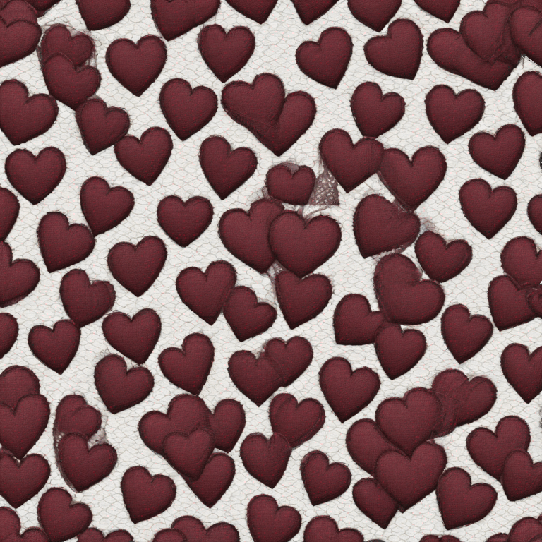 burgundy lace heart with black lace emoji