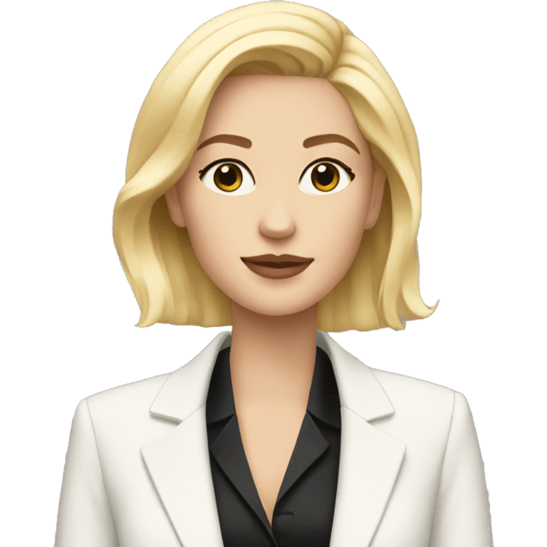 blonde girl with chanel blazer emoji