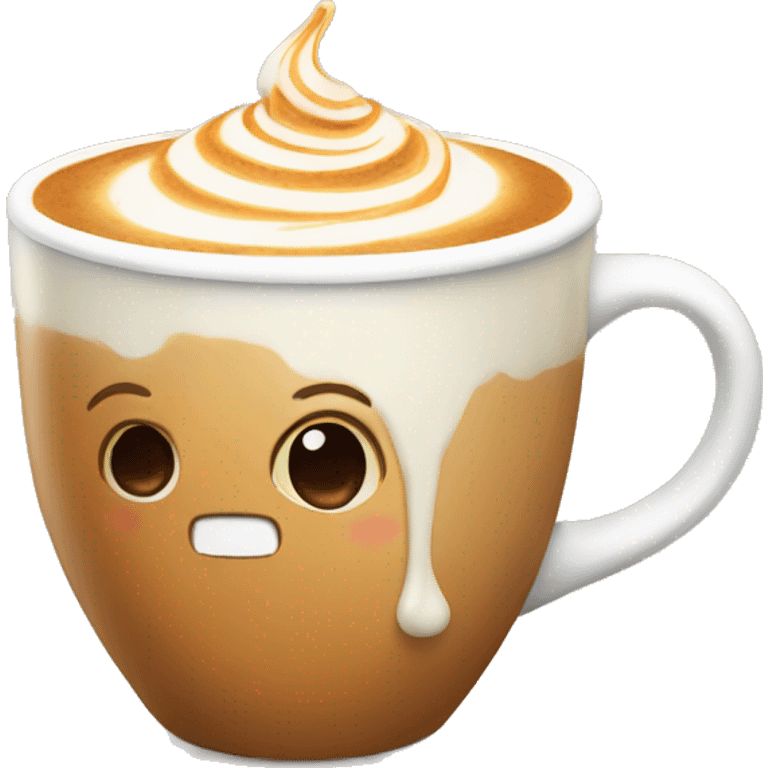 caramel latte in a cute mug emoji