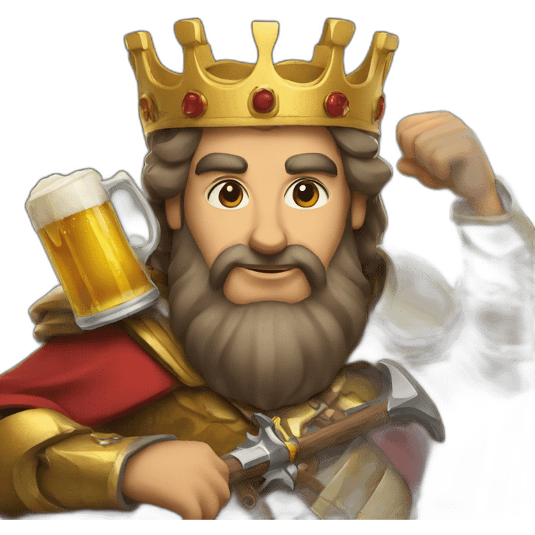 King with a beer and a crossbow emoji