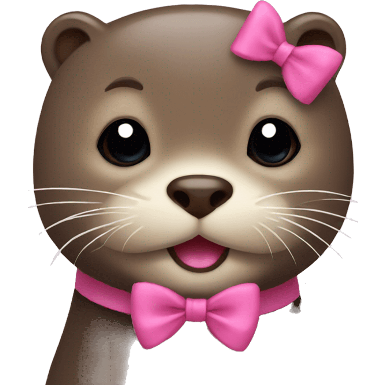 Otter with pink bow emoji