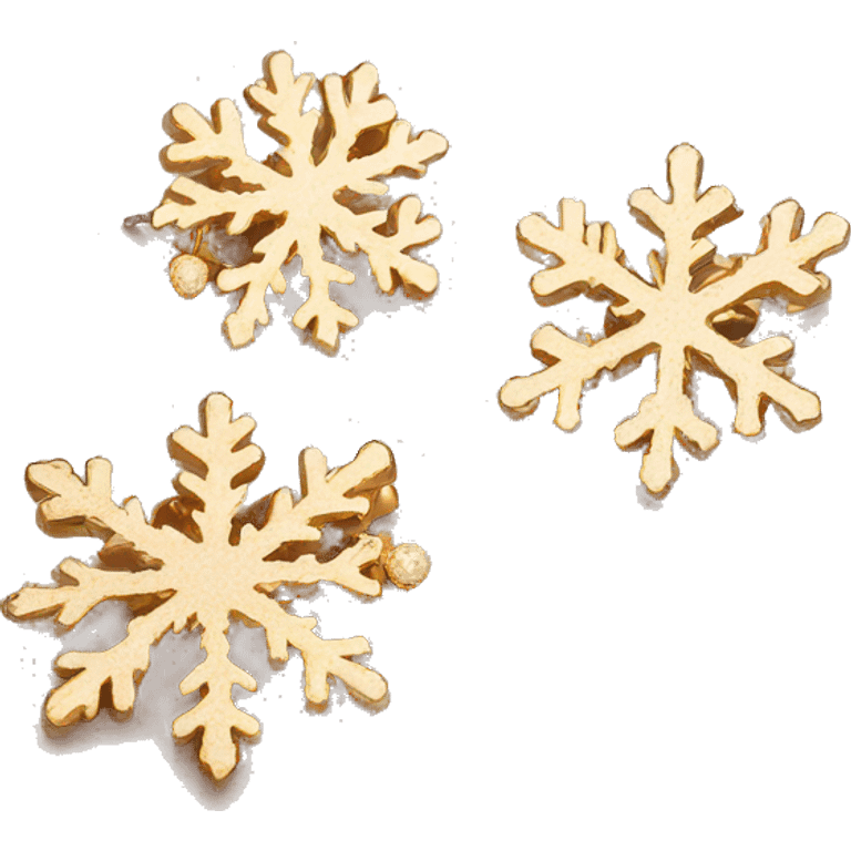 gold snowflake earrings set emoji