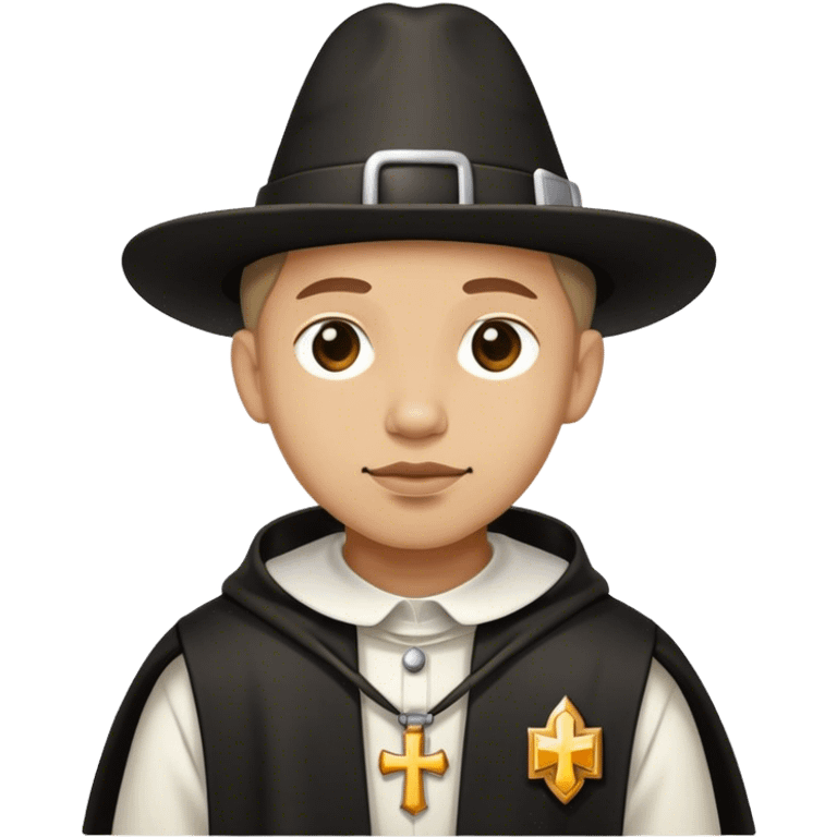 pilgrim with pilgrim badge emoji