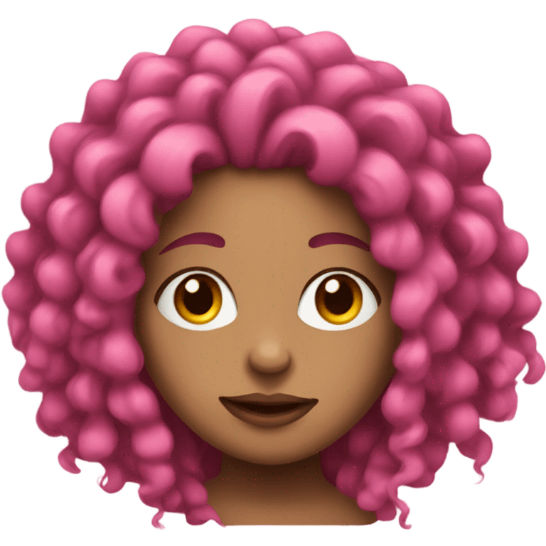 Girl with pink curly dreadlocks emoji