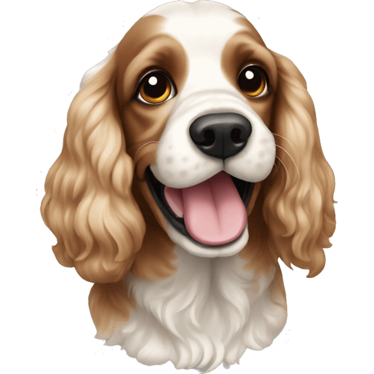 cocker spaniel smiling white emoji