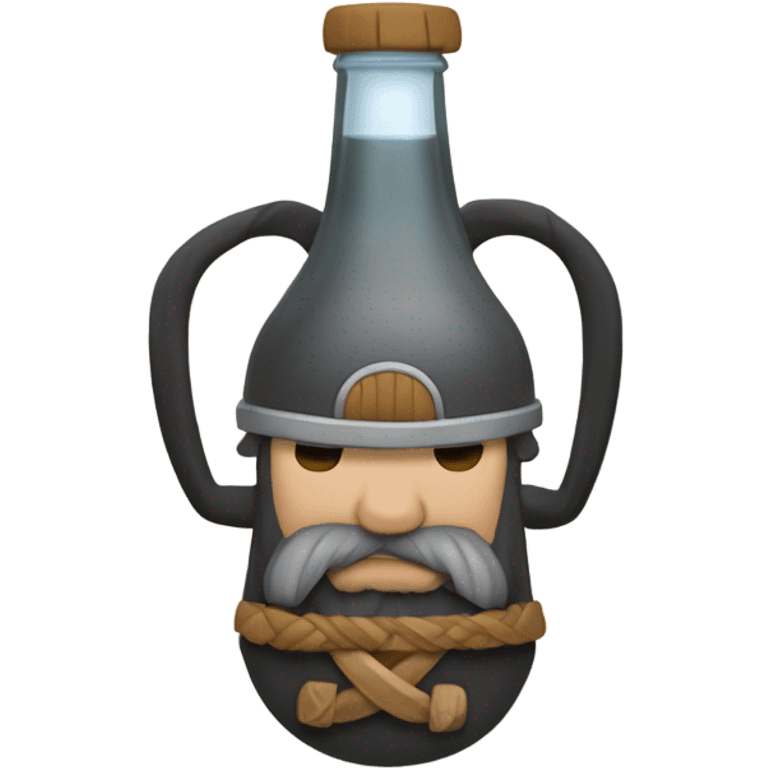 Botella estilo vikinga / caricatura y de hidromiel emoji