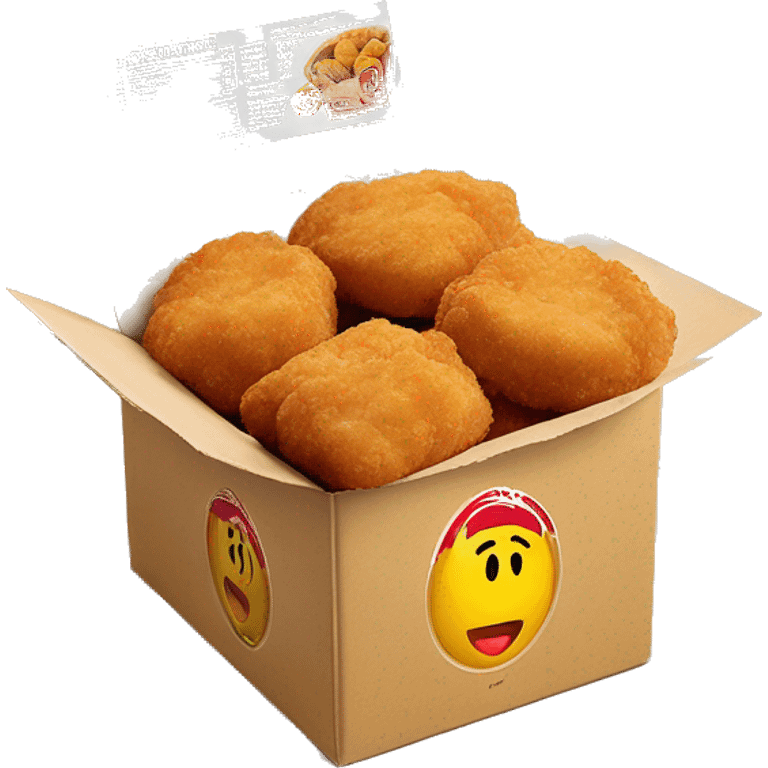 McDonald’s nuggets in box with basketball sticker on box  emoji